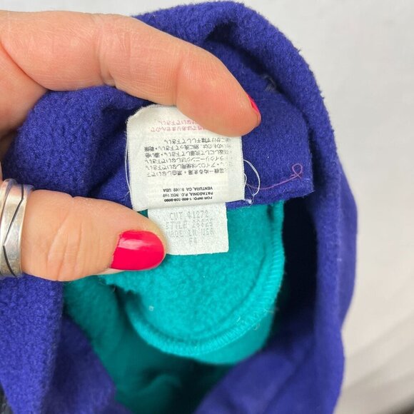 Vintage Patagonia Synchilla Fleece Duckbill Trapper Hat Mens L USA 90s Ear Flap - Picture 11 of 12